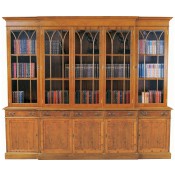 9' Georgian Bookcase 5 Doors